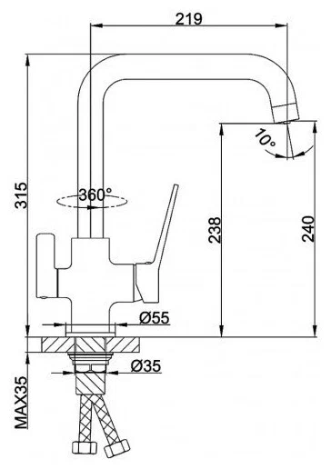 Смеситель для кухни с выходом для фильтра F4361 - Слайд 2