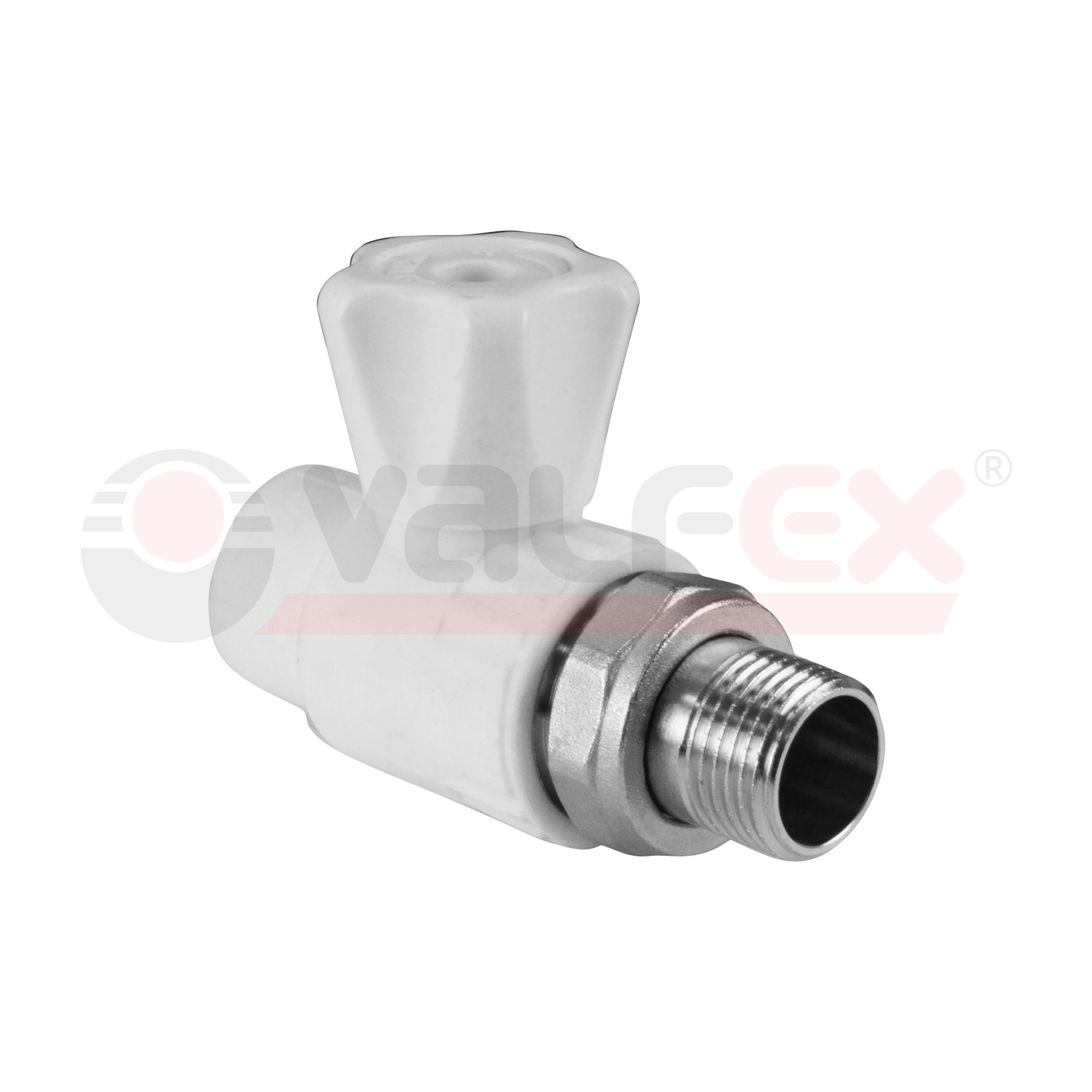 Клапан радиаторный прямой ППР d25х3/4" белый - Слайд 1