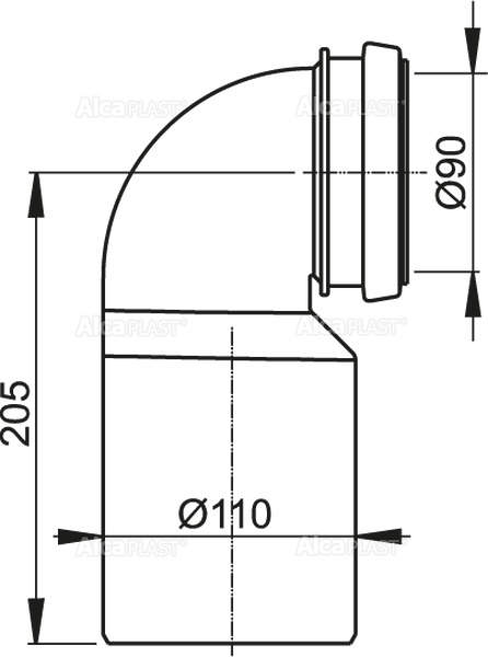 Стоковое колено Ф90*110 для инсталяции М906 - Слайд 2