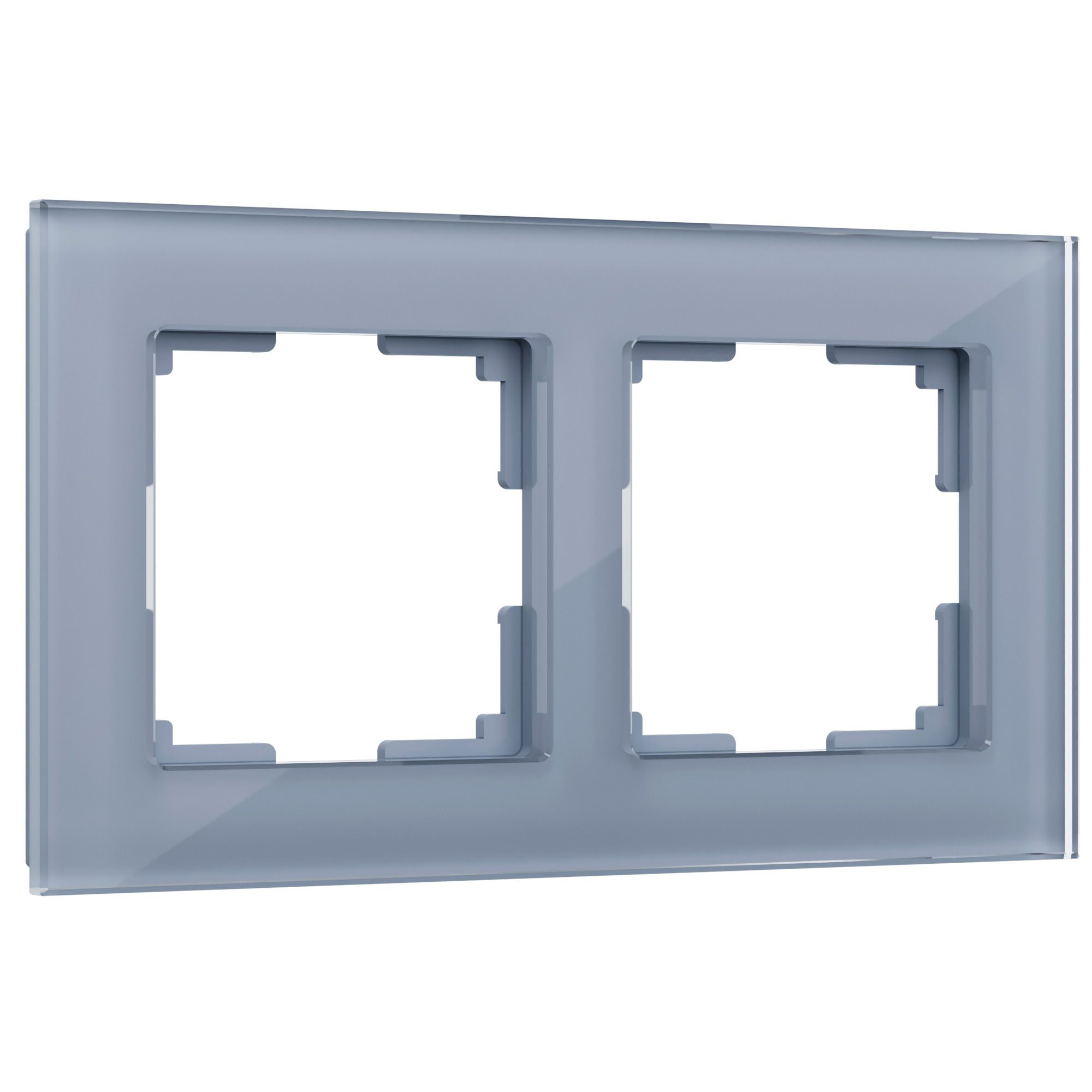 Рамка на 2 поста (серый,стекло) W0021115 - Слайд 1