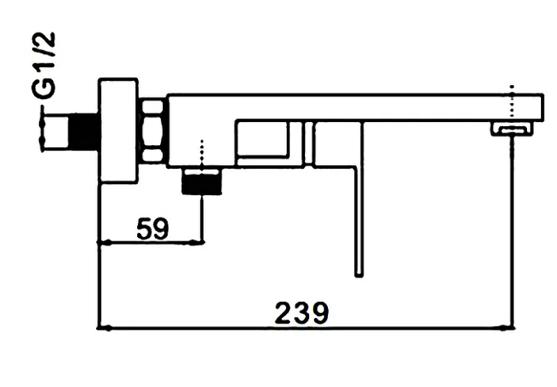 Смеситель для ванны короткий излив нержавеющая сталь F32804 - Слайд 2