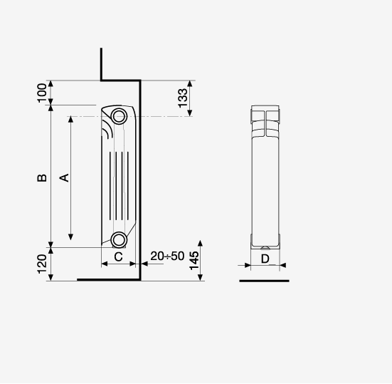 Алюминиевый радиатор Fondital 350/100 EXCLUSIVO (16bar/150W) - Слайд 3