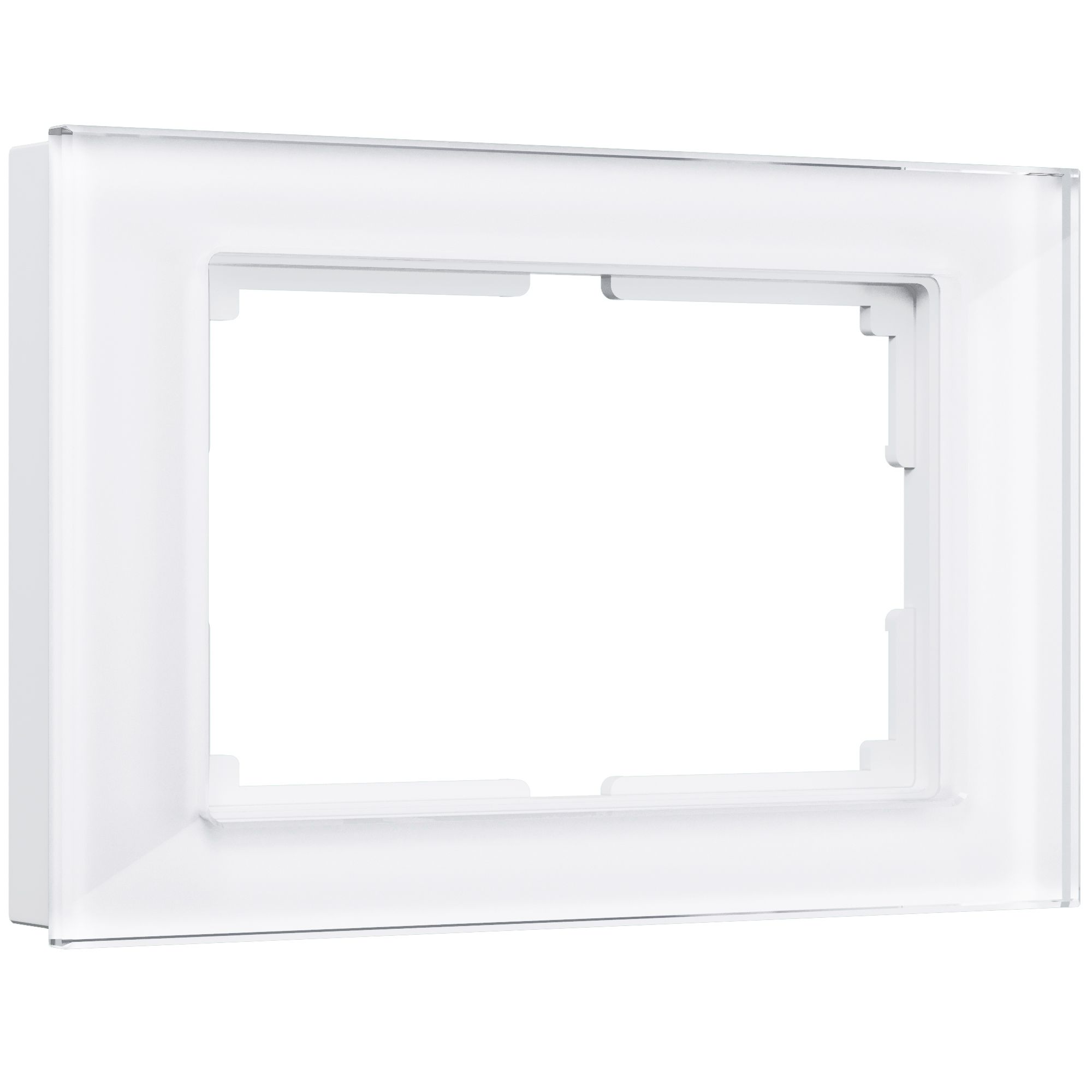 Рамка для двойной розетки (белый,стекло) W0081101 - Слайд 1