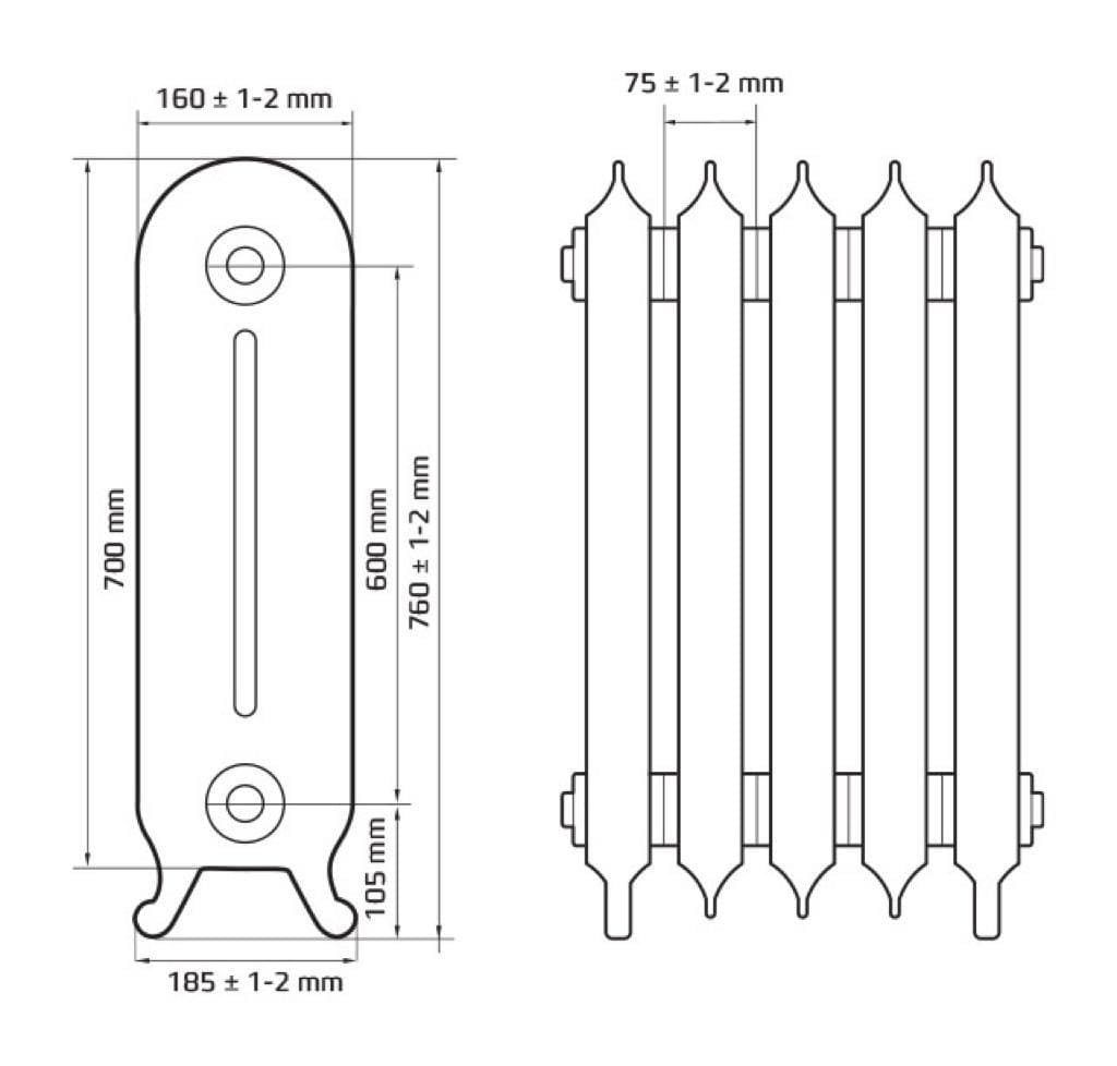 Чугунный радиатор РАДИМАКС TROY 600 - Слайд 4