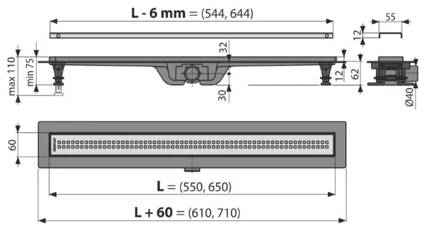 Водоотводящий желоб APZ9 Simple 650мм - Слайд 2