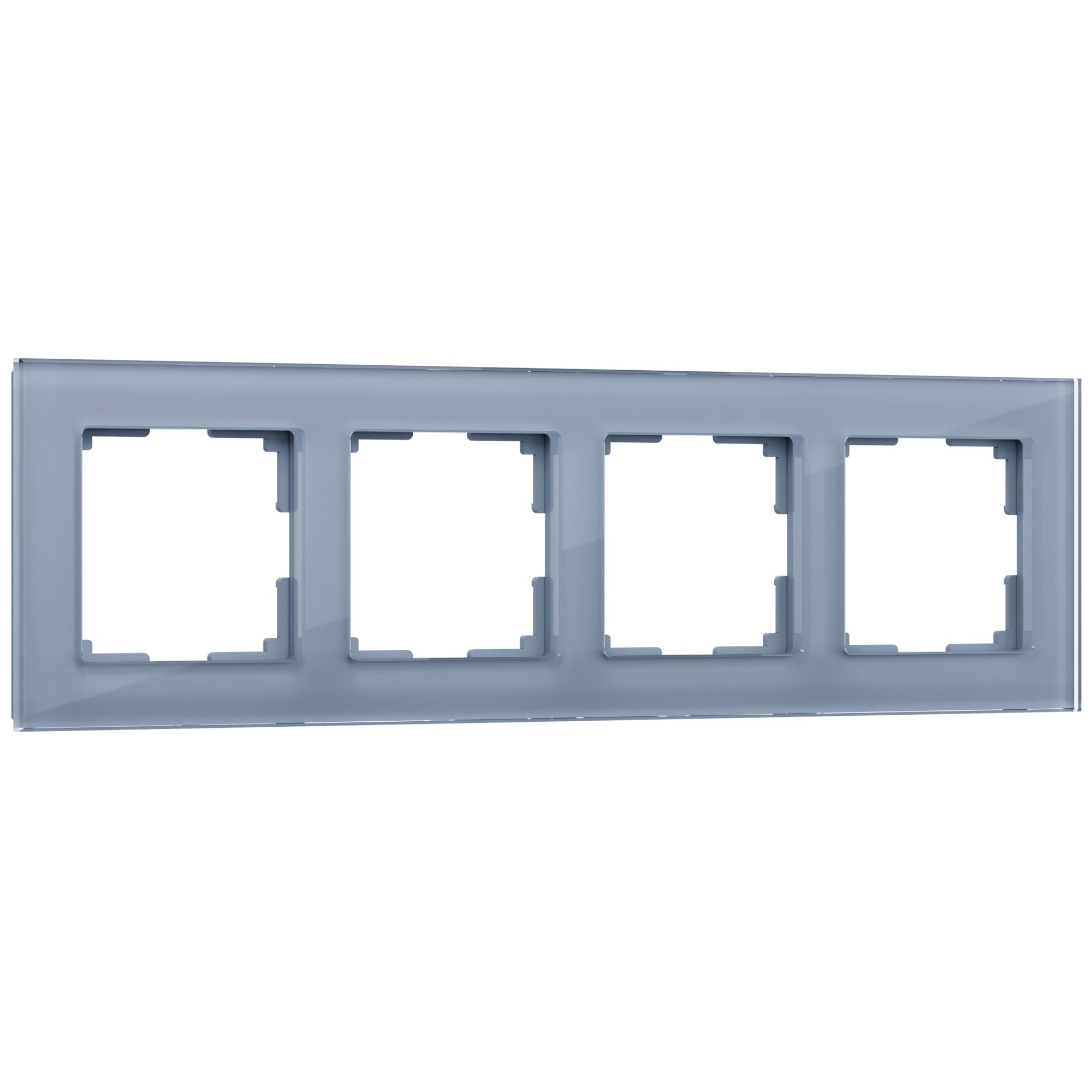 Рамка на 4 поста (серый,стекло) W0041115 - Слайд 1