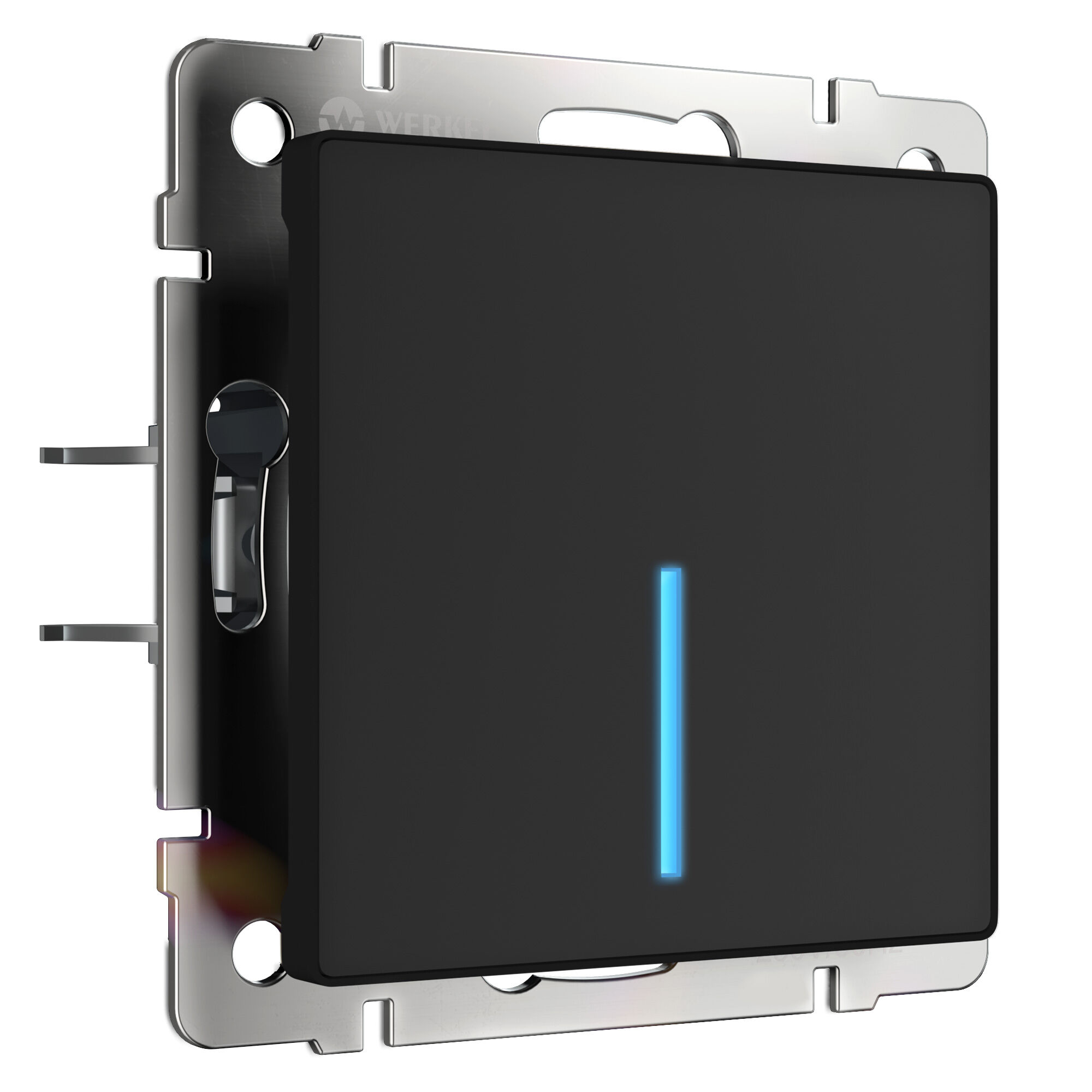 Сенсорный выключатель одноклавишный с подсветкой 1000 Вт (черный матовый) W4510008 - Слайд 1