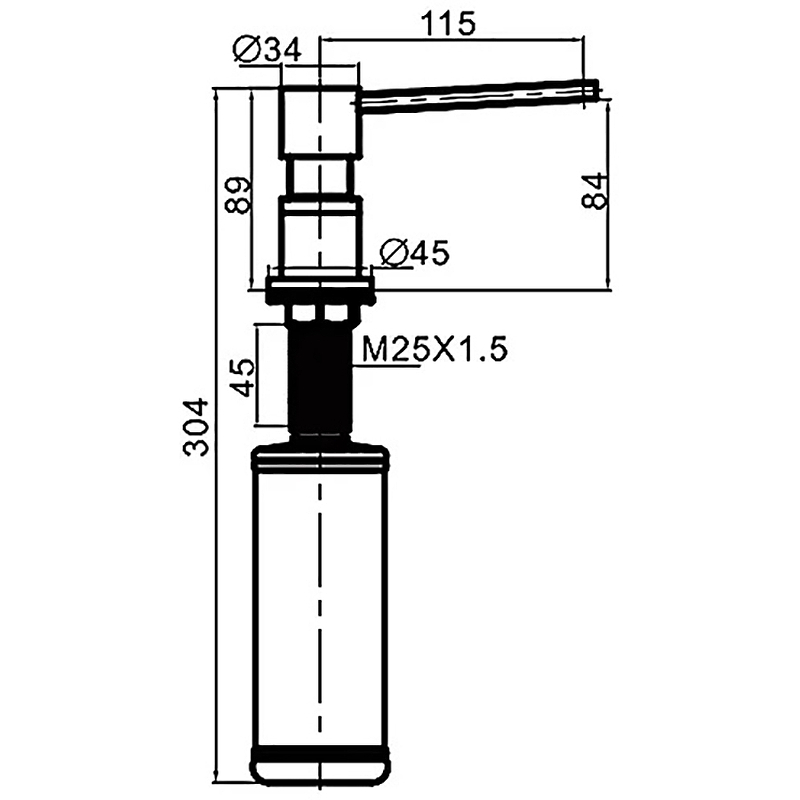 Дозатор встраиваемый G402-5 сатин - Слайд 2